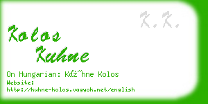 kolos kuhne business card